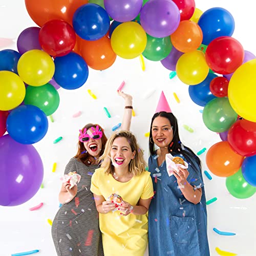 Momohoo Rainbow Balloons Assorted Colors - 102Pcs 18/12/10/5 Inch Multicolor Latex Balloon Bulk, Balloons Different Sizes For Kid's Birthday Party, Colorful Bright Balloon For Balloon Arch Garland Kit #TOP4