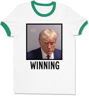 Winning Trump Mugshot Ringer Tee Shirt Unisex