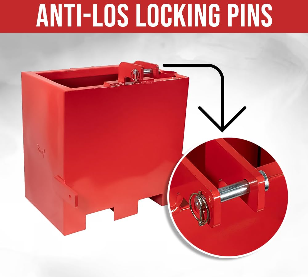 Mytee Products Tractor Ballast Box 3 Point Category 1, 800lbs Capacity - Heavy-Duty Welded Steel 3 Point Hitch Ballast Box for Tractor 2