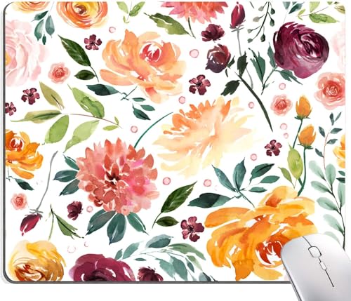 Image of Premium-Textured Mouse Pad, Non-Slip Rubber Base Mousepad for Laptop, Computer & PC, 9.5x7.9 in - Enhanced Precision, Ergonomic Comfort, Ideal for Gaming & Office (Peony Flower)