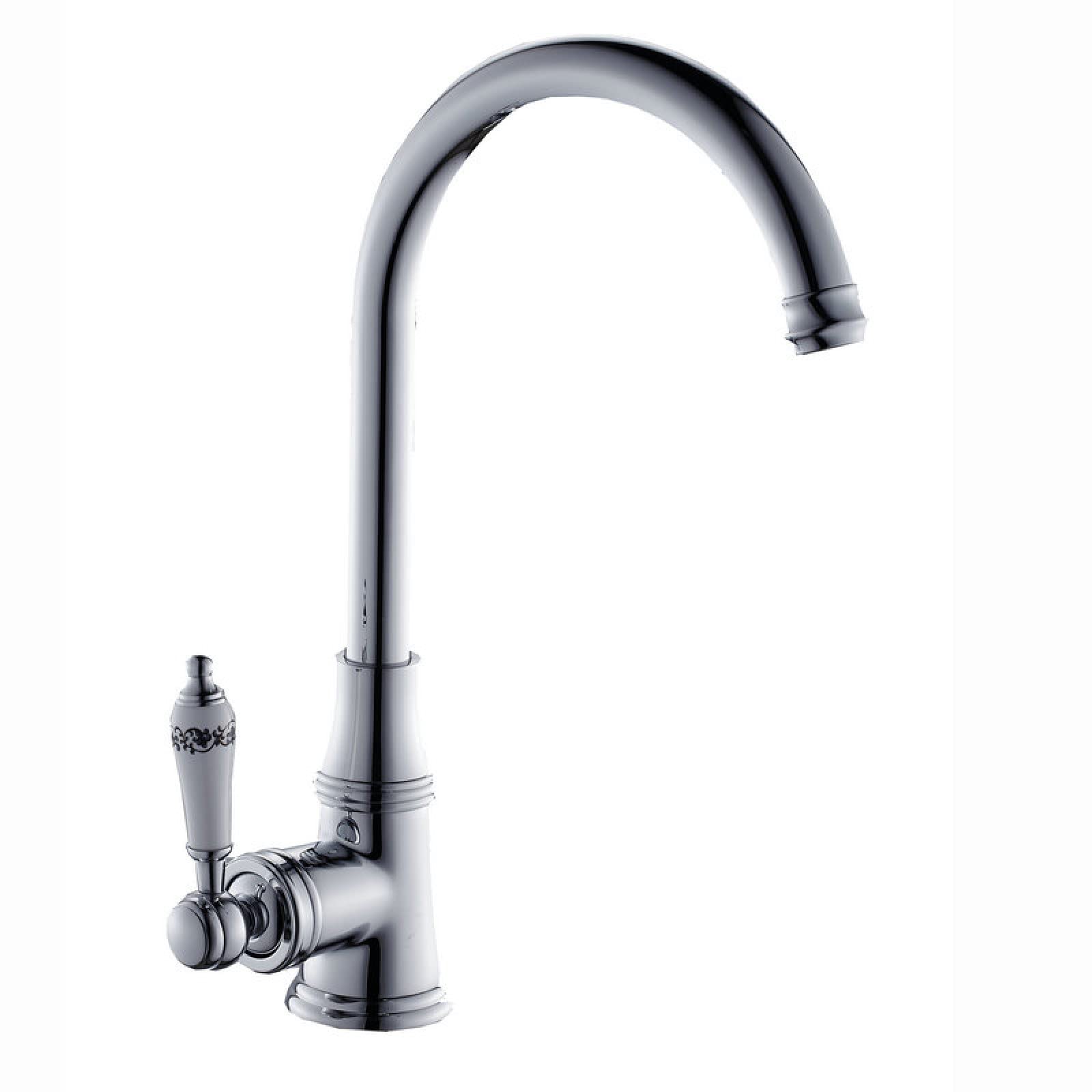 Mitigeur de cuisine en laiton antique noir et doré, robinet d'évier vintage pivotant à 360°