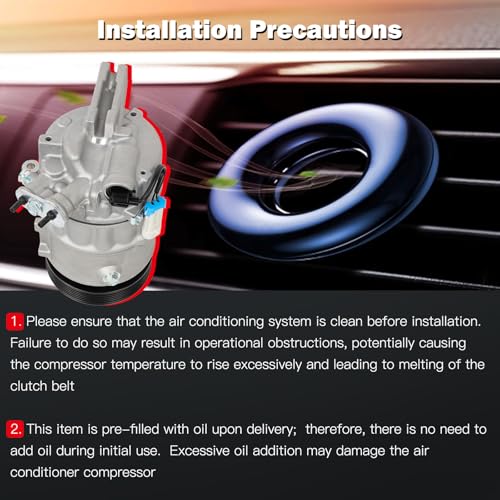 Image of Air Conditioning Compressor for Cadillac SRX for Saab 9-4X 3.0L 2010-2011