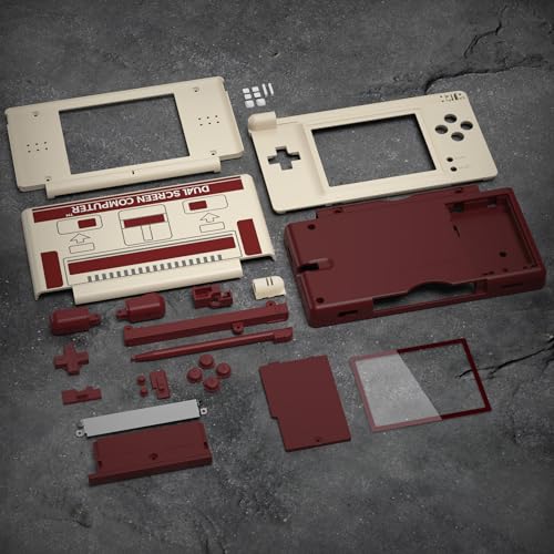 Image of eXtremeRate Classic FC Style Replacement Full Housing Shell for Nintendo DS Lite, Custom Handheld Console Case Cover with Buttons, Screen Lens for Nintendo DS Lite NDSL - Console NOT Included