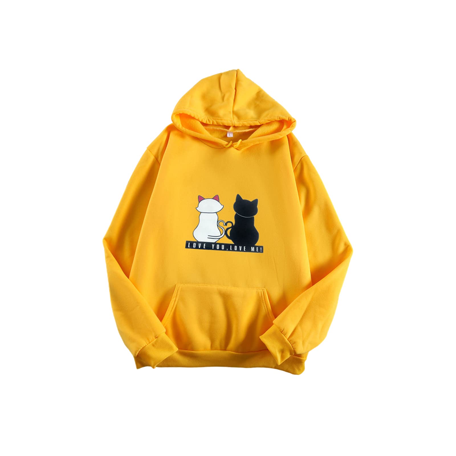 nivaa Women Long Sleeve Hoodie Trendy Casual Hooded Tops Pullover Yellow XXL-picture-29