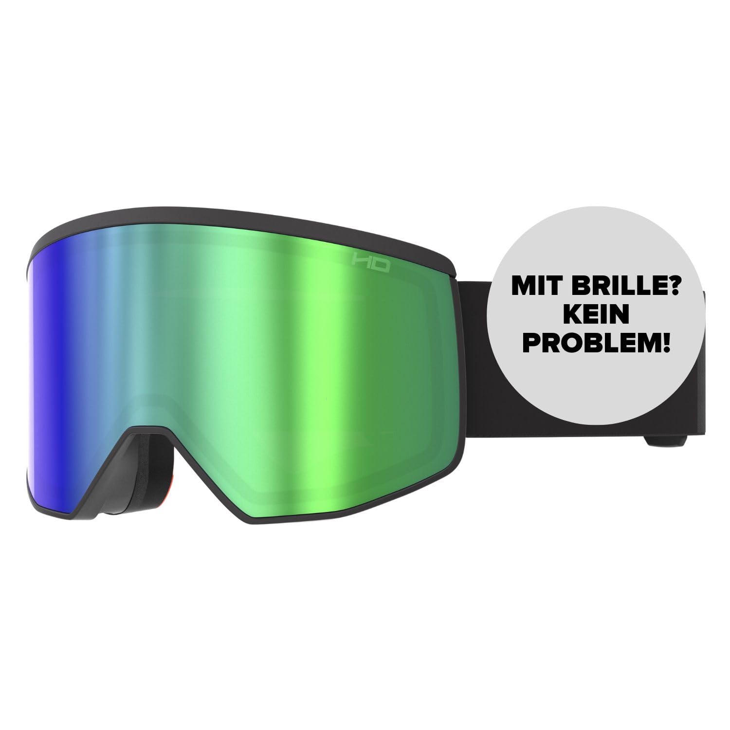 ATOMIC FOUR PRO HD Skibrille - All Black - Skibrillen mit kontrastreichen Farben - Hochwertig verspiegelte Snowboardbrille - Brille mit Live Fit Rahmen - Skibrille für Brillenträger