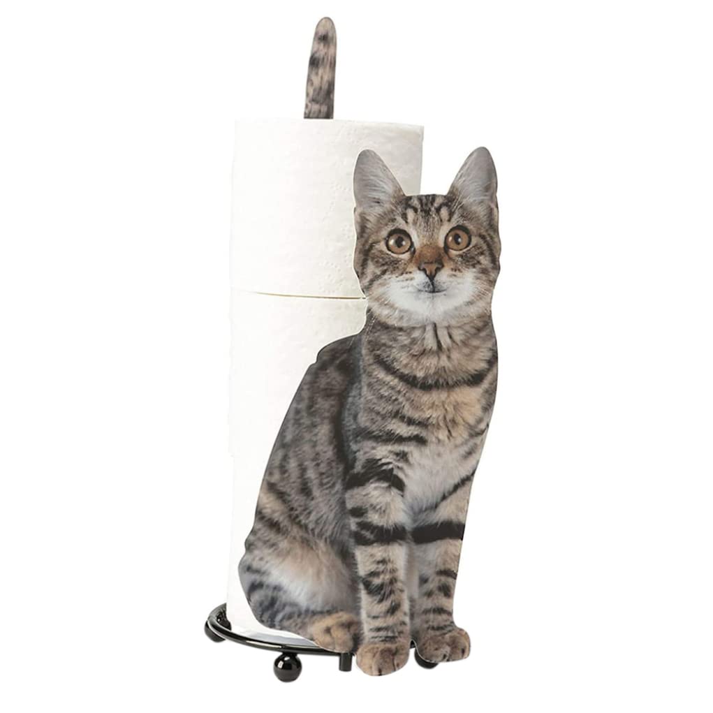Wedhapy Grey Toilet Paper Holders Cat Shape Toilet Paper Holder Wall Tissue Dispenser Bathroom Toilet Roll Orgainzer For Kitchen Table