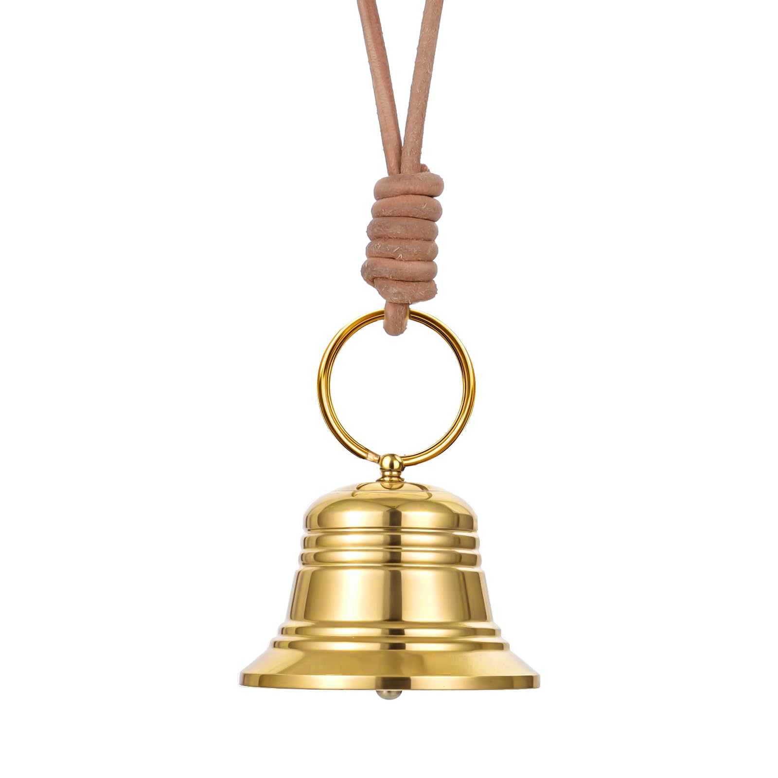 Brass Hanging Bell for Door Knob Decoration Vintage Hanging Bell for Door Knob Small Brass Bell for Home Garden Decor Shopkeepers Bell on Rope Garden Decoration (Gold)