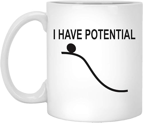 Taza de ingeniero  Tengo potencial  Taza de física mecánica  Regalos para profesores de física  Las divertidas tazas de café de ingeniería para