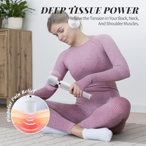 Image of Rechargeable Wand Massager for Women, 10-Speed Cordless Handheld Massager, Portable Electric Deep Tissue Massage Tool for Full Body Muscle Recovery, Neck, Back, Shoulder & Foot (White-USB)