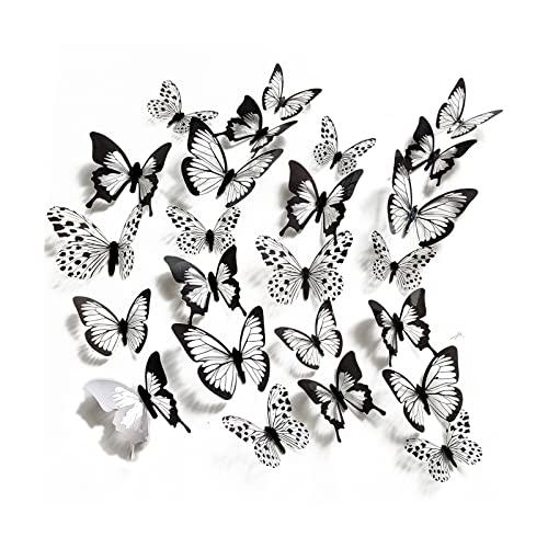Lelevtxp 24 Pcs Butterfly Wall Stickers Novelty Butterfly Wall Decor Removable 3D Butterfly Wall Decoration For Home Bedroom Party Wedding Birthday #TOP3