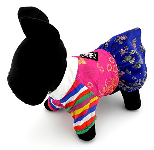 Ranphy Traditional Embroidered Korean Small Dog/Cat Hanbok Chihuahua Skirts Pet Wedding Dress Costumes Yorkie Clothes Silk Girl Xl #TOP1