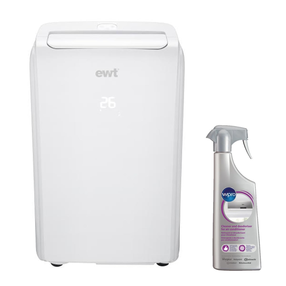 Ewt Climatiseur Mobile Monobloc réversible 2500W 9000 BTU/h pour Surface 31m2