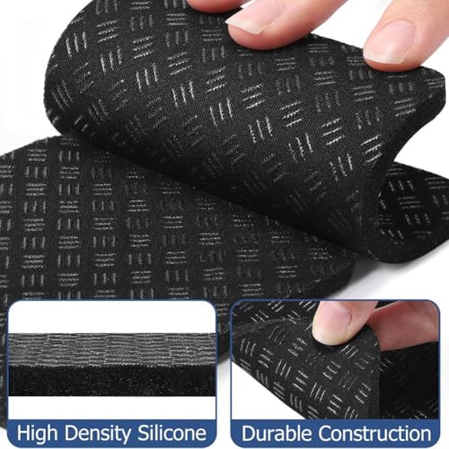 4PCS Esterilla antideslizante reversible para bicicleta de ejercicio, estera de silicona amortiguadora para bicicleta de ejercicio, caminadora, alfombrilla para caminar miniatura 5