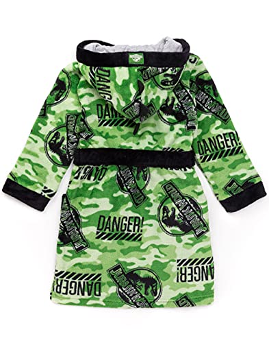Jurassic World Dressing Gown Boys Kids Camo T Rex Pjs Bathrobe Robe 11-12 Years #TOP1