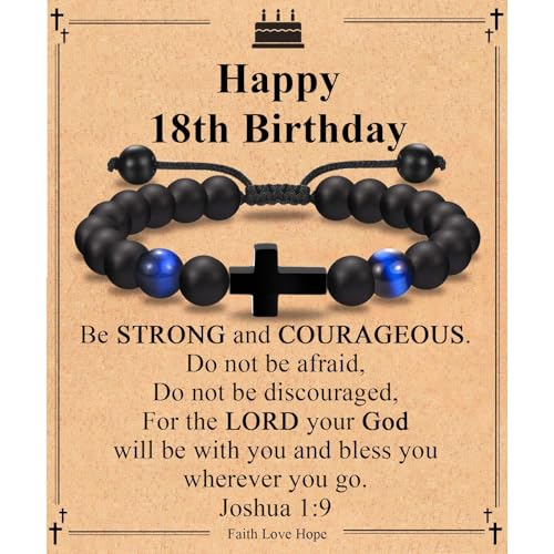 Pulsera de cruz para hombre y joven que cumple 18 años un lazo de amor familiar
