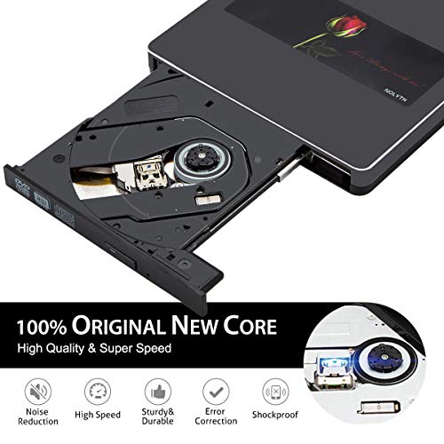 Image of External CD DVD Drive USB3.0 NOLYTH USB C Superdrive CD DVD Burner Player Writer Optical Drive Compatible with Apple Mac MacBook Pro Air iMac Laptop and windows10 (Gold)