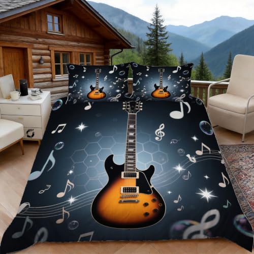 Parure de lit rock 200x200 en microfibre zippée avec taies 65x65