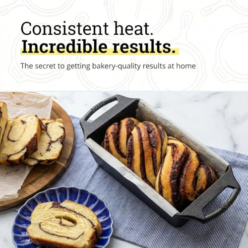 Image of Lodge Cast Iron Loaf Pan - 8.5 x 4.5 Inch PFAS-Free Bread Baking Pan - Naturally Seasoned Cast Iron Bakeware for Sourdough, Meatloaf, Breads, and More - Made in the USA - 2 Pack
