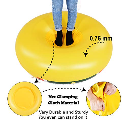 HIWENA Super Heavy Duty Snow Tube, Inflatable Snow Sled for Kids and Adults, Thicken 0.75mm Thick Material Winter Sport Tube(41 in)