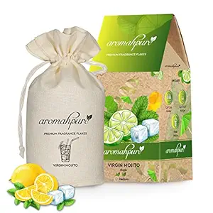Aromahpure Premium Car Perfume Fragrance Flakes - Virgin Mojito, Luxury Car Air Freshener made Organically with Essential Oil, Grains, and Flakes - 50 Gms, Keeps your car consistently fragrant for 30 days.(Pack of 1)