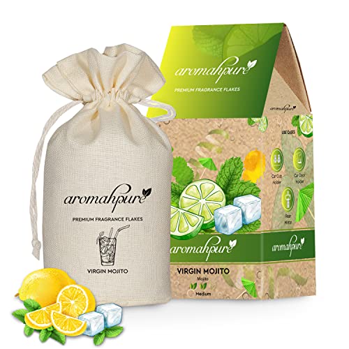 Image of Aromahpure Car Perfume Fragrance Flakes - Virgin Mojito, Luxury Car Air Freshener made Organically with Essential Oil, Grains, and Flakes - 50 Gms, Last Upto 30 days, IFRA certified