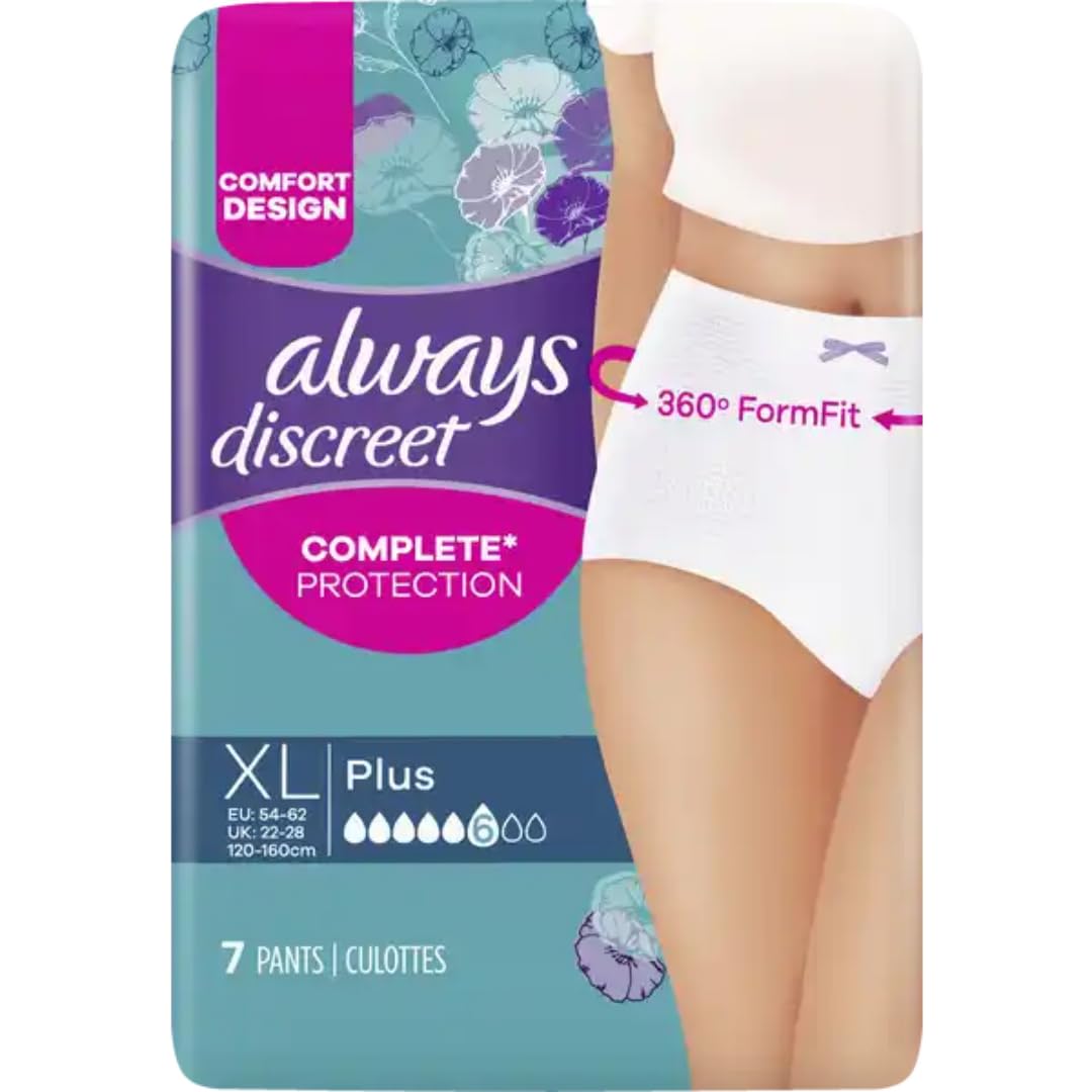 Discreet Inkontinenz Pants Plus XL Binden Pads Damenbinden 7 STÜCK x 5 Packungen