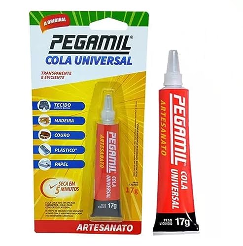 KIT 2 PEGAMIL 17G COLA UNIVERSAL ARTESANATO Feltro EVA Tecido Papel Madeira Couro Plastico