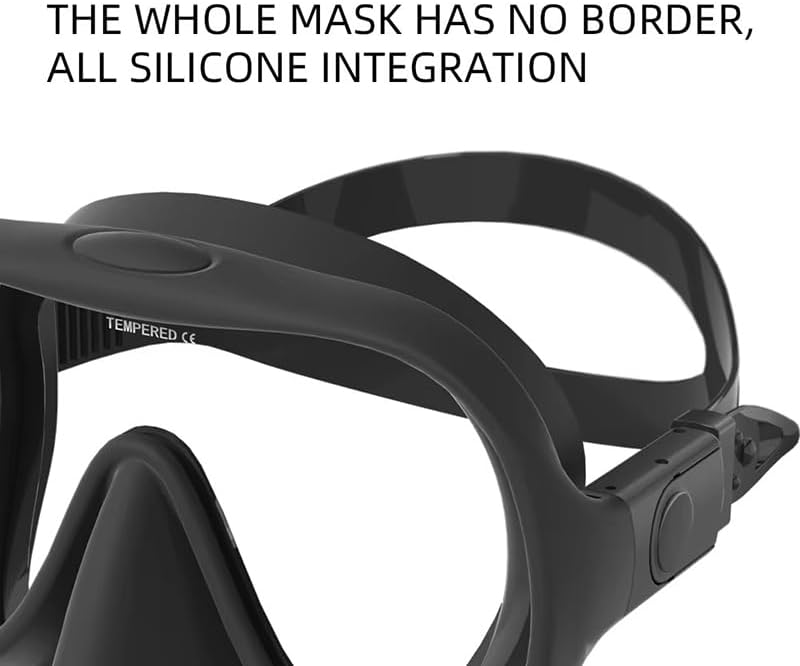 Miniatura 9 de Máscara profesional de buceo sin marco y esnórquel para adultos, antivaho, protección UV, vidrio templado, buceo, apnea, pesca submarina, conjunto