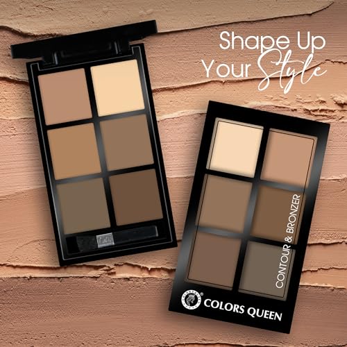 Image of Colors Queen Contour & Bronzer Palette | Matte Finish & Long Lasting Formula | Easy to Blend, Creamy Texture, Lightweight Contour and Bronzer Palette for Face Makeup (Shade - 03, 17g)
