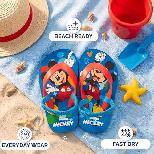 Image of Disney Girls Boys Character Flip Flops Sandals Kids Water Shoes - Minnie Mickey Moana Toy Story Frozen Cars Encanto Princess Thong Beach Slides Slip On Quick Dry (Toddler-Little Kid)