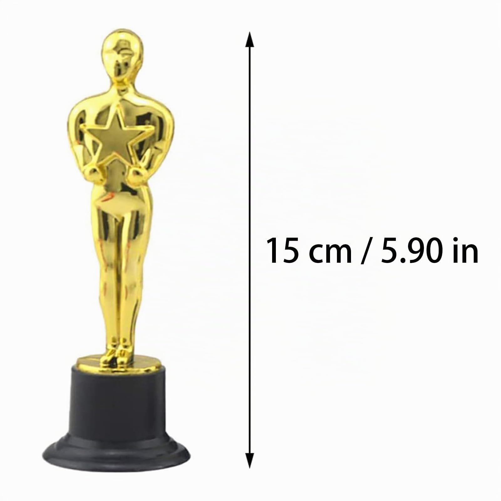 10 Piezas Trofeo de Oro Estatuas, Plástico Trofeo, para Ceremonia de Entrega de Premios, Premios de Fiesta, Celebración Deportiva（15 cm / 5,90 Inch）
