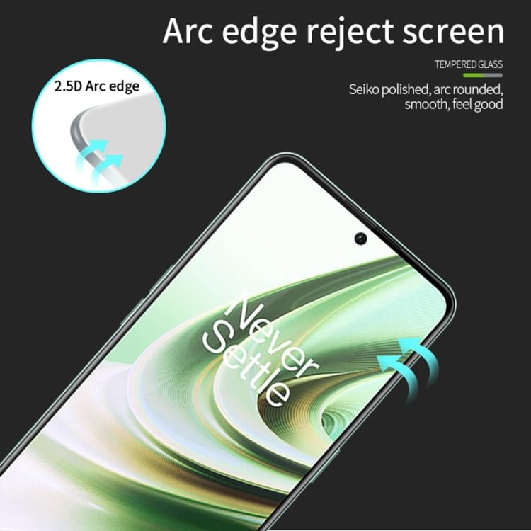 Image of Casodon Tempered Glass Screen Protector Guard for Oneplus Nord CE3 5G (Black) Full Screen Coverage with Easy Installation Kit