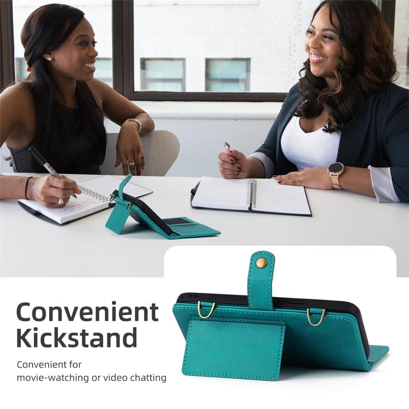 Coque iPhone 15 Pro portefeuille en cuir bleu pour vos déplacements professionnels
