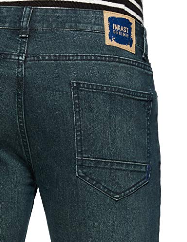 Image of Amazon Brand - Inkast Denim Co. Men's Relaxed Stretchable Jeans (IN-SS-154 Petrol Green 28)