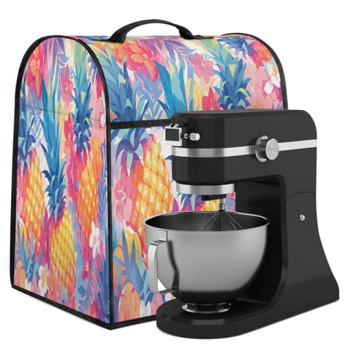 Coffee Maker Cover Watercolor Floral Pineapple Kitchen Appliance Covers Small Appliance Covers Blender Cover Juicer Cover Dust Covers for Kitchen Appliances with Top Handle and Pockets,Washable,C144