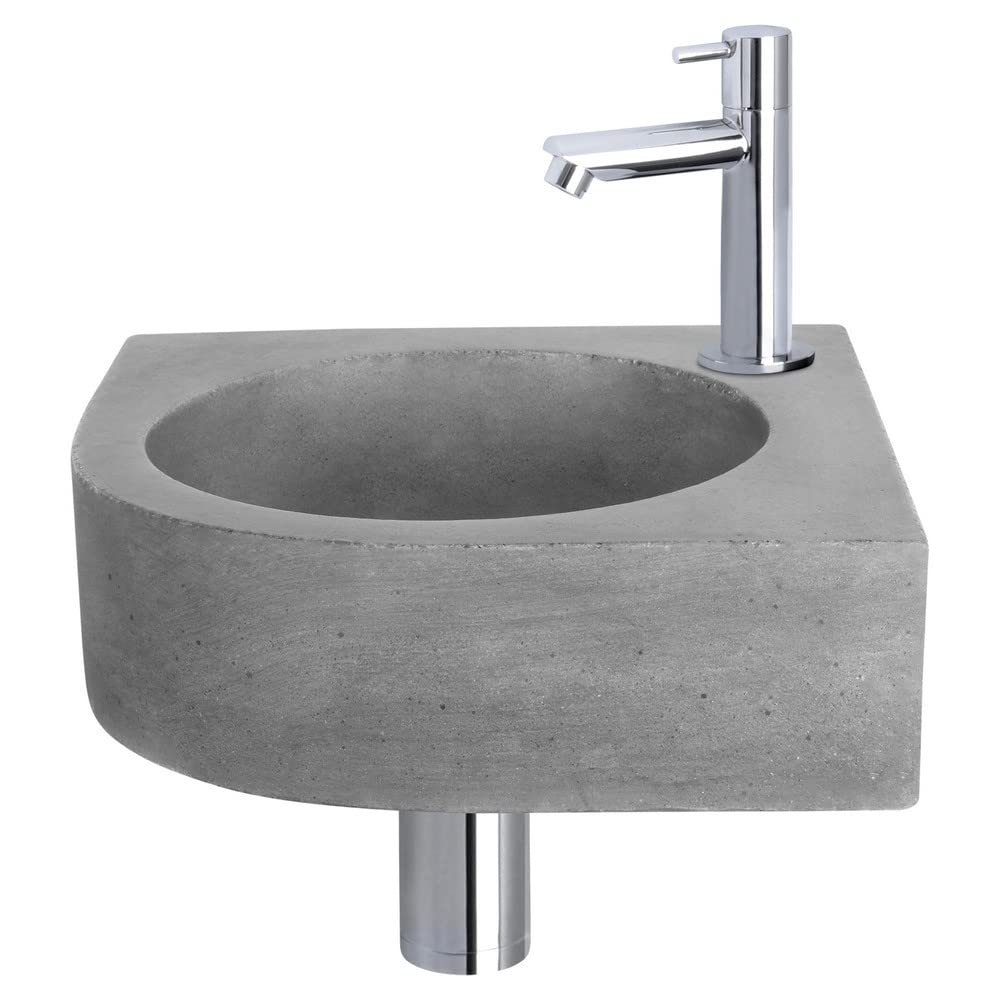 Lavabo gris foncé béton Differnz Cleo idéal pour moderniser un petit cabinet de toilette