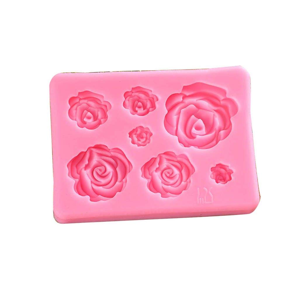 Ruiboury 7 Slots Roses Pattern Cake Chocolate Pudding Cookies Mold Biscuit Moulds Kitchen Baking Tools