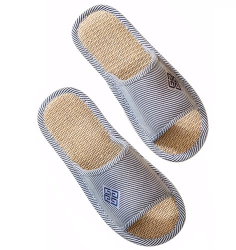 Flax Linen Blend Breathable Solid Color Slippers for Men