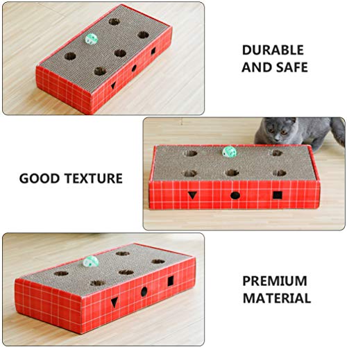 ULTECHNOVO Gato Ondulado Scratcher Papelão Gatinho Puzzle Kitty Kitty Scratch Pad Garras Jogo Intera