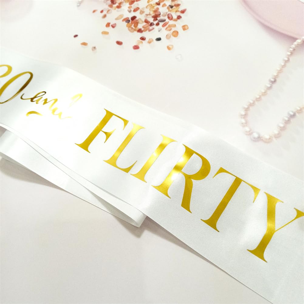 It's My F*cking Birthday Sash - White & Gold Glitter Party Sash For Adults