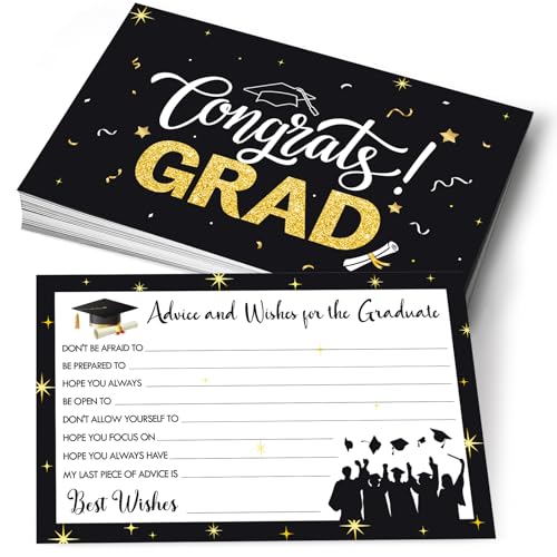 50Pack Graduation Advice Cards Advice for the Graduate Card Graduation Party Games Graduation Best Wshes Cards Class of 2026 Grad Celebration Party Supplies for High School/College/Senior School