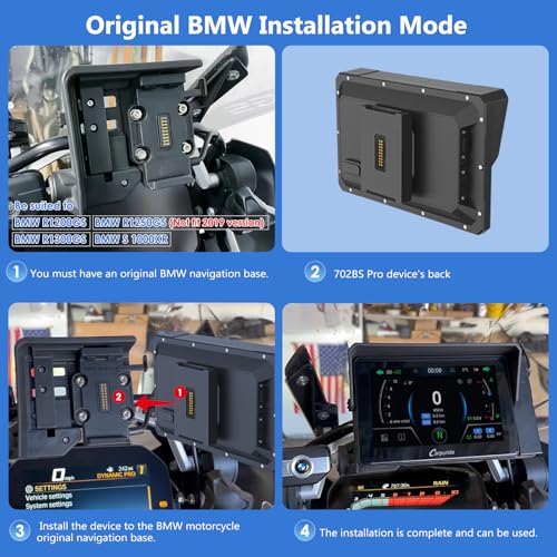 Image of Carpuride W702BS for Motorcycle CarPlay & Android Auto & Dual Bluetooth - 7 inch Waterproof GPS Navigation for Motorcycle
