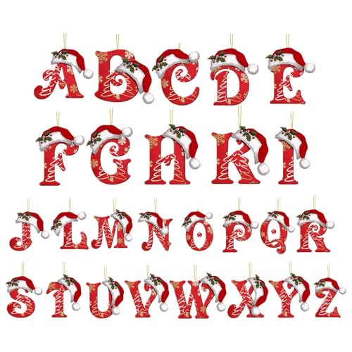 Ornements de Noël avec lettres de l'alphabet YRYRYW pour sapin et maison