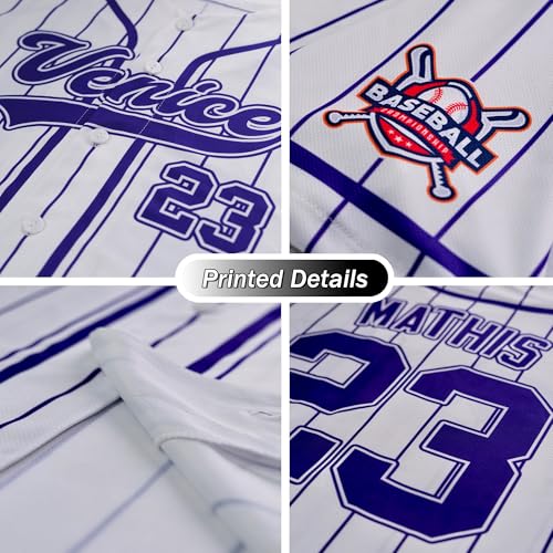 Custom Baseball Jersey, Personalized Sportswear Jerseys with Team Name Logo, Classic Sports Style for Men Women Boys, Green Orange Classic Pinstripe Jersey miniatura 4
