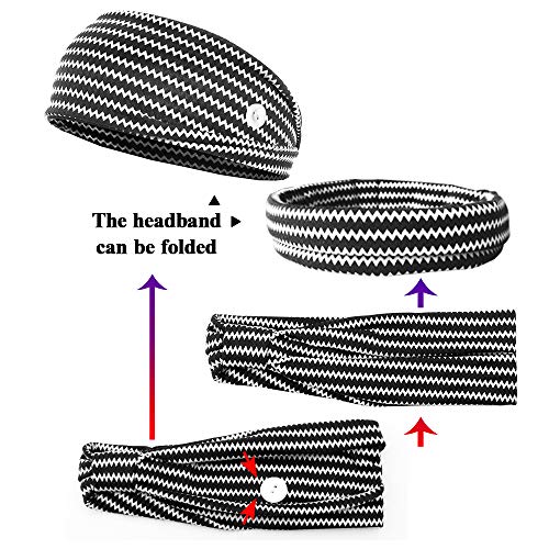 Halloween Headband With Buttons For Måsk, Button Headbands For Nurse Doctor Girls Yoga Running Sports Elastic Headbands With Button,Fashion Soft Non Slip Button Hair Band For Women(Striar-1Pcs) #TOP2