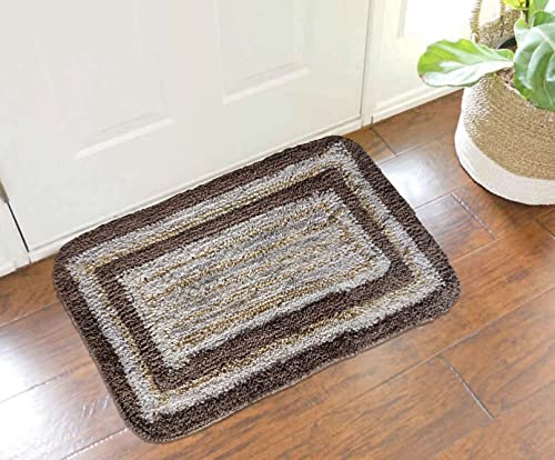 Image of Door Mats for Home | Door Mats for Home Entrance | Door Mat for Bathroom| Soft & Super Absorbent Mats for Shower | Washable, Non-Slip & Quick-Drying Mats (Pack of 2) (Multicolor 7)