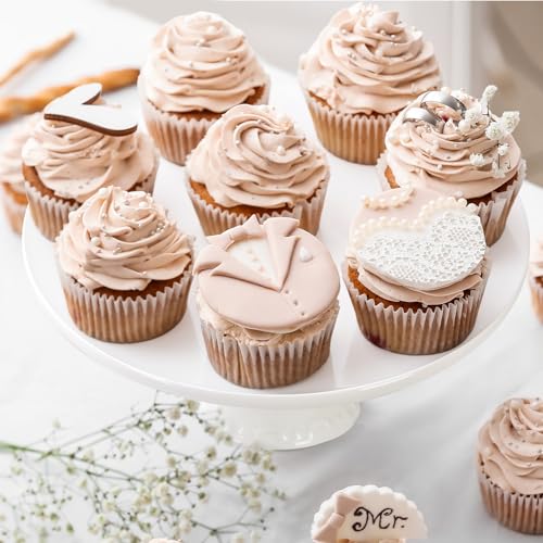 9 Inch White Porcelain Cake Stand, Round Dessert Stand, Display Cupcake Stand for Party, Weddings, Birthday, Baby Shower - Image 8