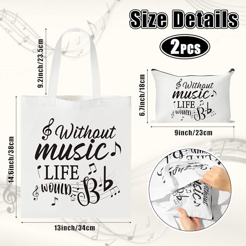Image of Y1tvei Canvas Bags Gifts, Tote Bag with Makeup Pouch, Birthday Party Favors