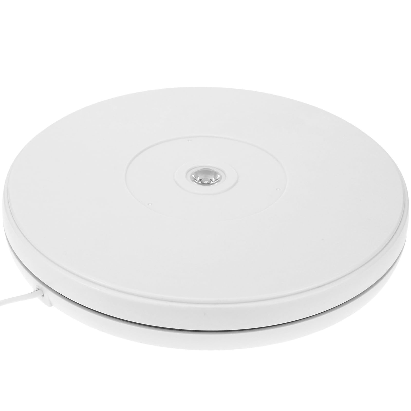PrimeMatik - Base Girevole Elettrico di 25cm Piattaforma Rotante Bianco giratutto con Illuminazione a LED