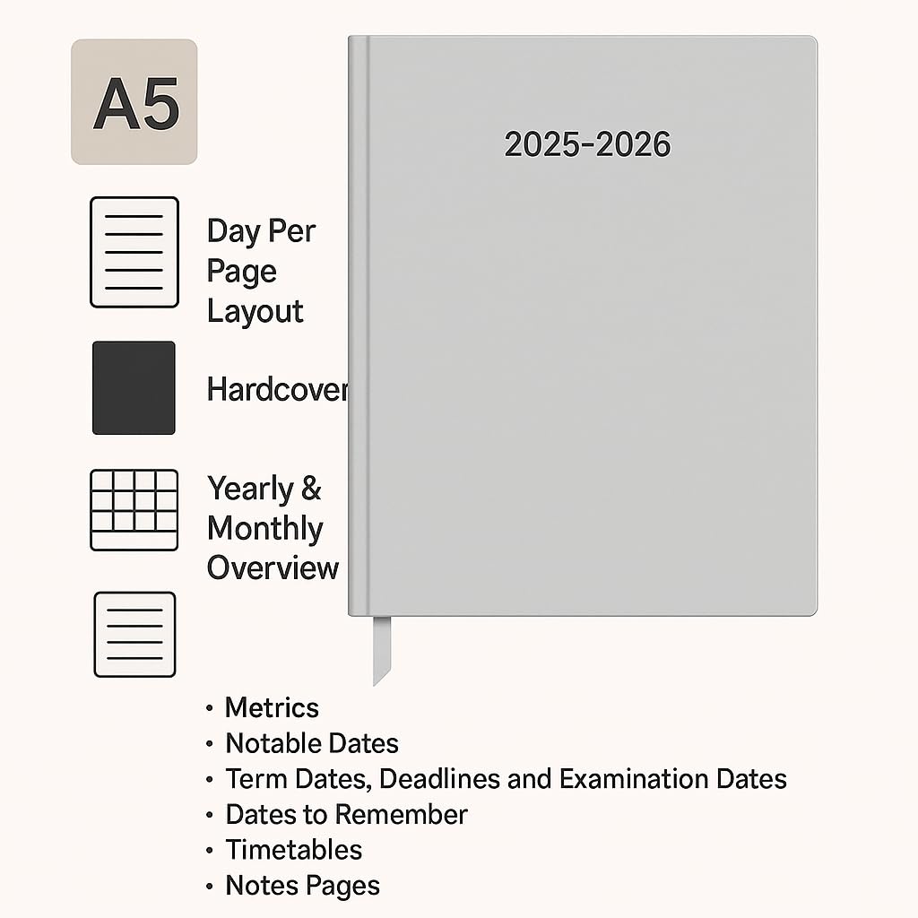 Top Sale Academic Diary 2026-2027 A5 Day Per Page Planner, Student & Teacher Academic Planner, Aug 2026-Jul 2027 - Image 3